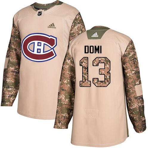 Adidas Canadiens #13 Max Domi Camo Authentic 2017 Veterans Day Stitched Youth NHL Jersey